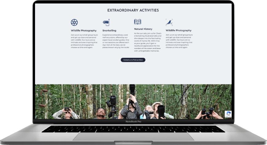 Project whale & Dolphin - a laptop with "extraordinary activities" tab