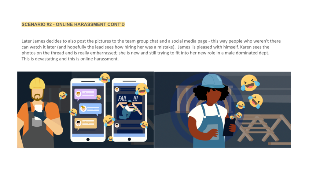 comic book style illustration with two lateral boxes side by side, the first showing a male figure hold a phone, the second showing a female figure holding her smartphone.